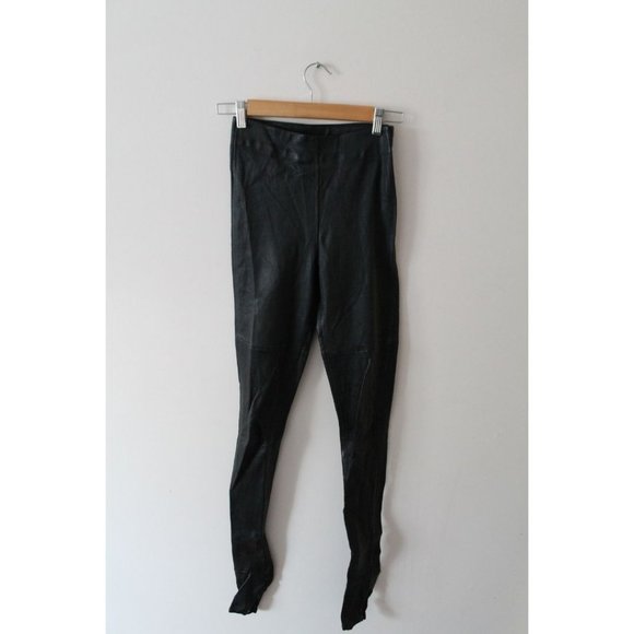 Maison Martin Margiela Pour H&M Leather Black Leggings Drainpipe Trousers - Picture 3 of 11